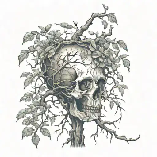 poison tree growing tattoo design idea