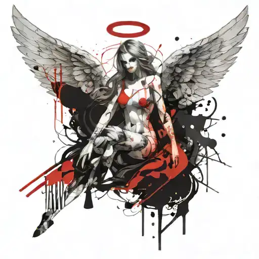 angel seraphim tattoo design idea