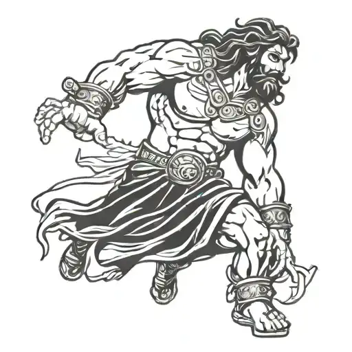 samson from the bible tattoo design idea