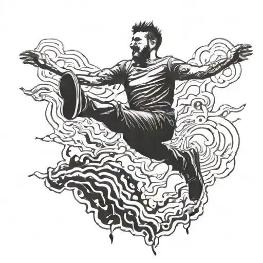 Man falling from a height tattoo design idea