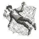 Man falling from a height tattoo design idea