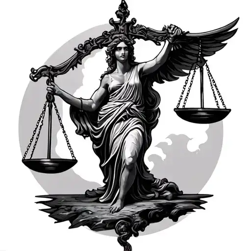 self discipline Justice wisdom courage tattoo design idea