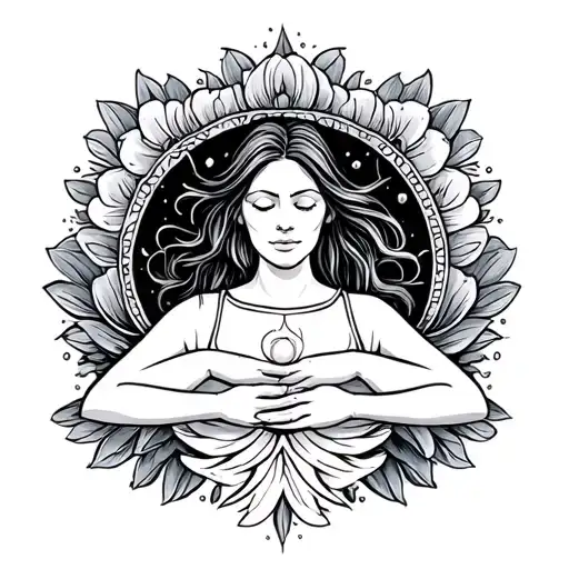 clinical hippy massage therapist healing tattoo design idea