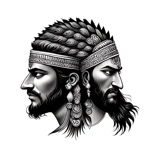 indian epics principles of mahabharat and ramayana tattoo design idea