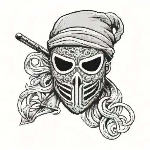 ski mask gangster mask tattoo design idea