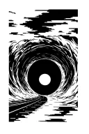 Underground streetwear sweatshirt design featuring a minimalist black and white aesthetic, showcasing a stylized tunnel tattoo design idea