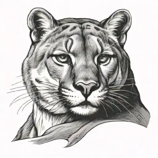 Cougar tattoo design idea