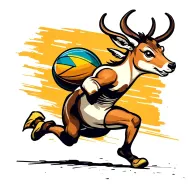SPRINGBOK RUNNING WITH RUGBY BALL tattoo design idea