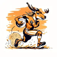 SPRINGBOK RUNNING WITH RUGBY BALL tattoo design idea
