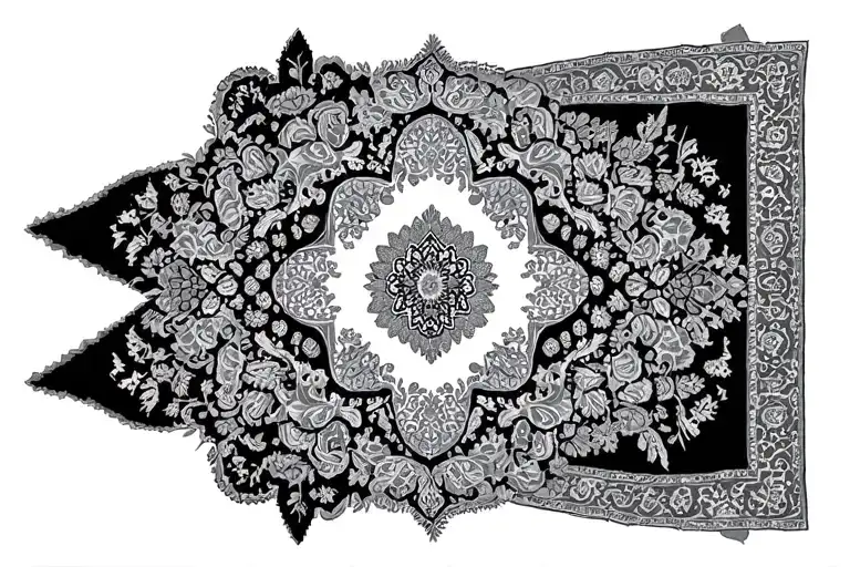 persian rug long tattoo design idea