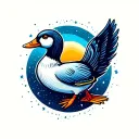 astral space themed goose  tattoo design idea