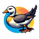 astral space themed goose  tattoo design idea