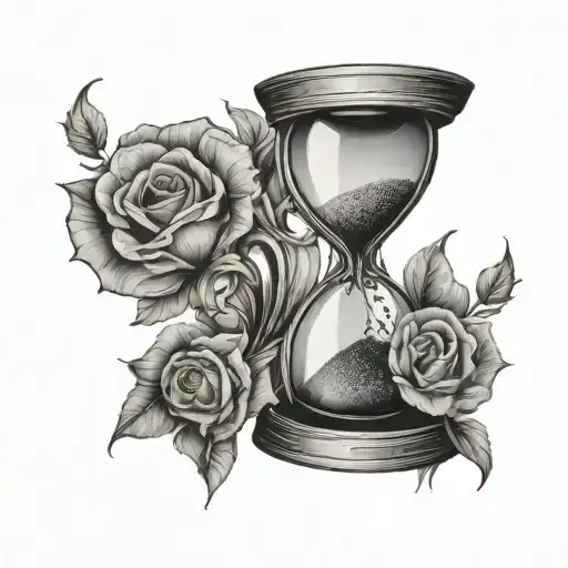 Hourglass ripped skin opening tattoo design idea