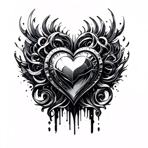 chrome hearts with cyberdeligism vibe tattoo design idea