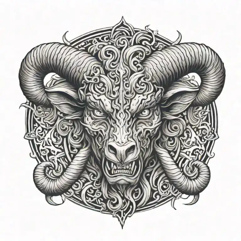 demon aries tattoo design idea