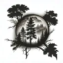 forest fire tattoo design idea