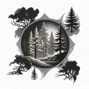 forest fire tattoo design idea