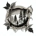 forest fire tattoo design idea