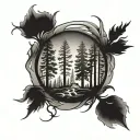 forest fire tattoo design idea