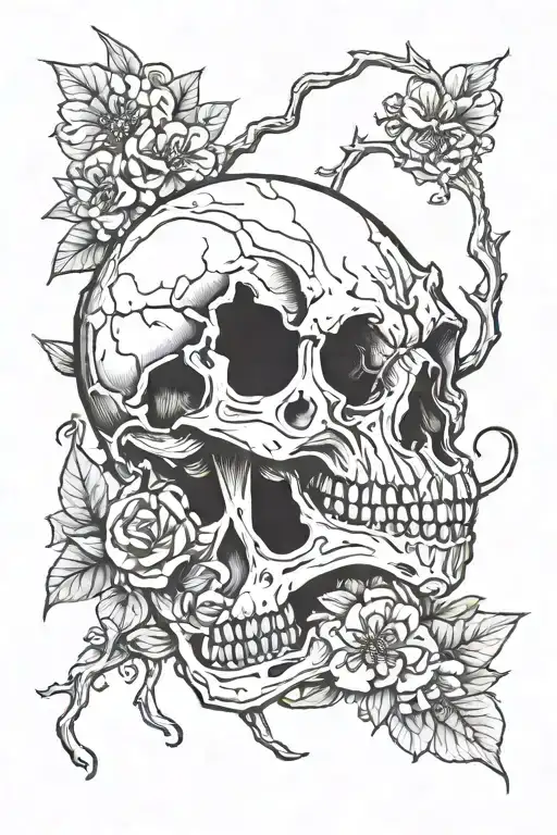 A chipmunk skull and the caption "Oh yeah, choke me, drugged uncle, choke me." tattoo design idea