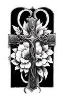 cross with remembrance of my dad memorial piece tattoo design idea
