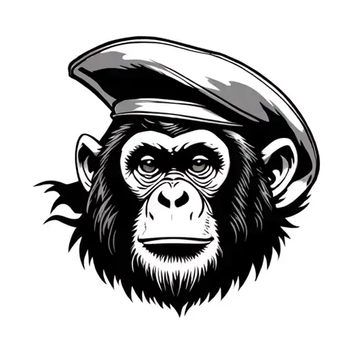 lone sailor as a monkey tattoo design idea