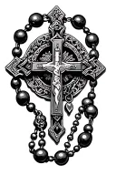 Rosary beads tattoo design idea