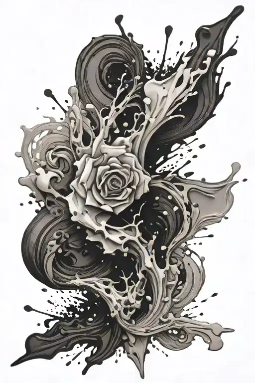 black paint splatters tattoo design idea
