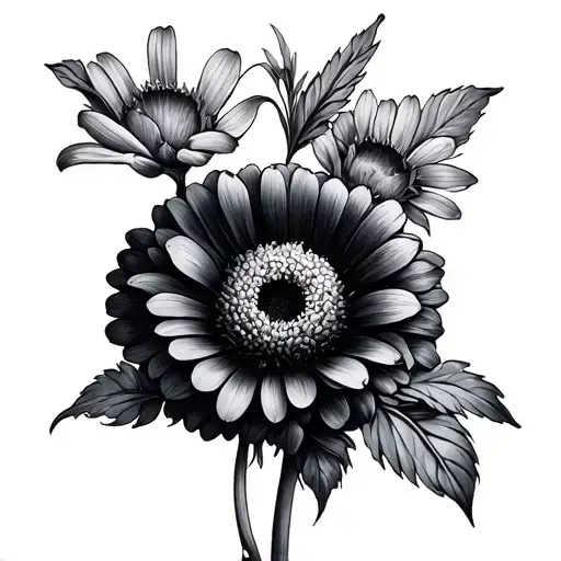 calendula violette tattoo design idea