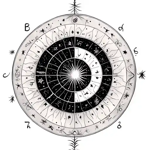 natal chart merging tattoo design idea