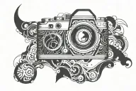 photo camera tattoo design idea