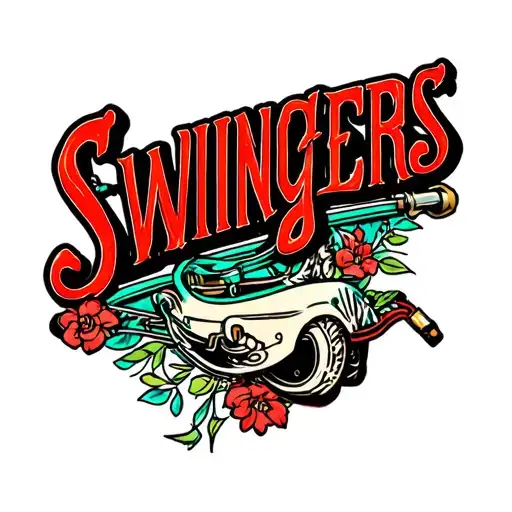 swingers text tattoo design idea