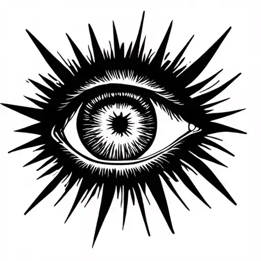 three rockstar eye stencil  tattoo design idea