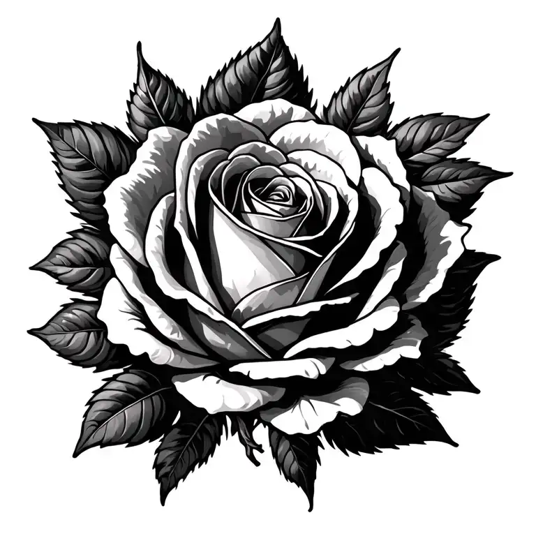 Pioson tree rose intertwined tattoo design idea