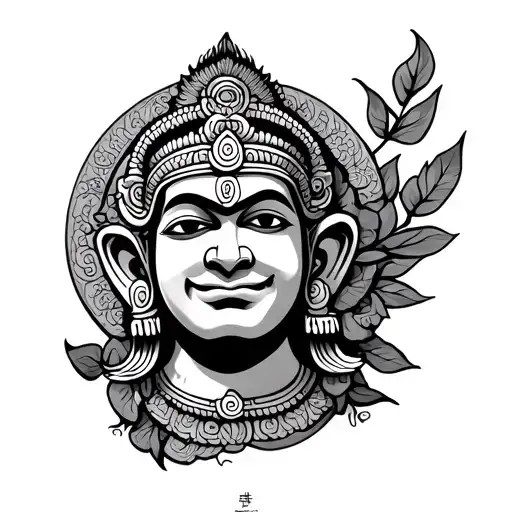 "Happiness" Khmer Hanuman tattoo design idea