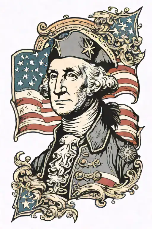 george washington american flag tattoo design idea