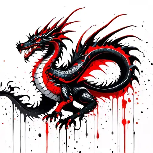 abstract painted dragon emerging representing imagination tattoo design idea