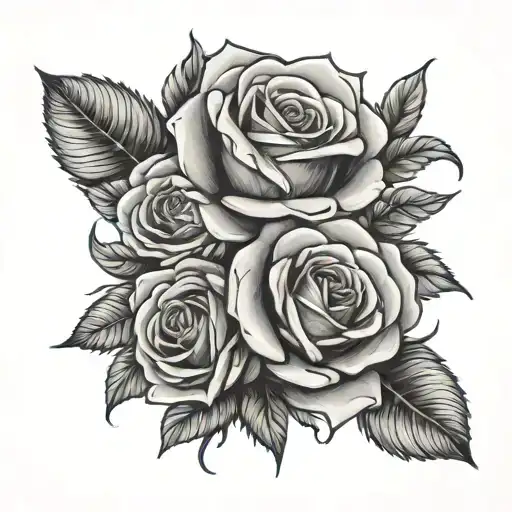 Roses dark for cover tattoo design idea