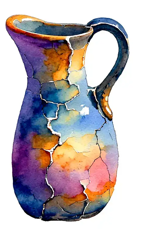 overlay long pottery cracks on top of the image as white not editing the original image tattoo design idea