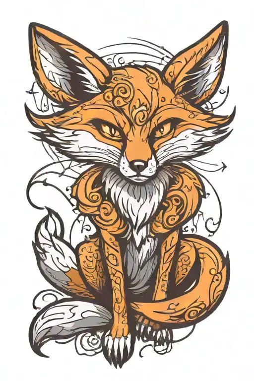 fox on its hind legs tattoo design idea