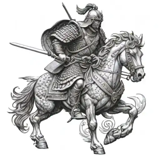 Design a back piece showcasing a fusion of a samurai warrior and Achilles from Greek mythology, representing courage and honor tattoo design idea