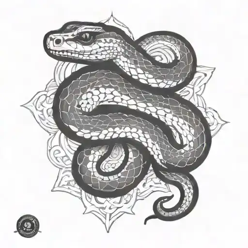 snake black and white on the forearm tattoo design idea
