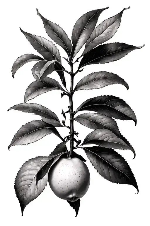 lemon tree branch tattoo design idea