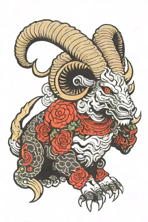 ram demon tattoo design idea
