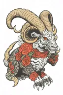 ram demon tattoo design idea