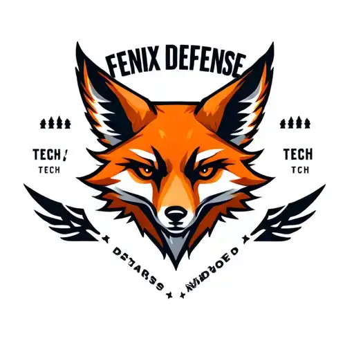 "Fenix Defense Tech" Military Style Fox Head with Phoenix Body logo tattoo design idea