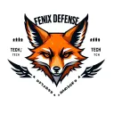 "Fenix Defense Tech" Military Style Fox Head with Phoenix Body logo tattoo design idea