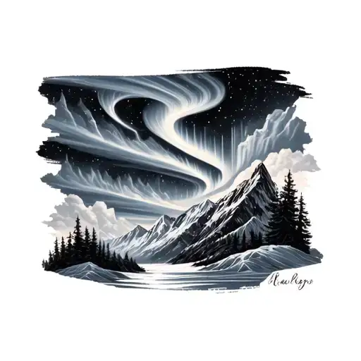 Aurora borealis tattoo design idea