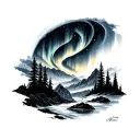 Aurora borealis tattoo design idea