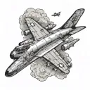 b2 bomber plane tattoo design idea